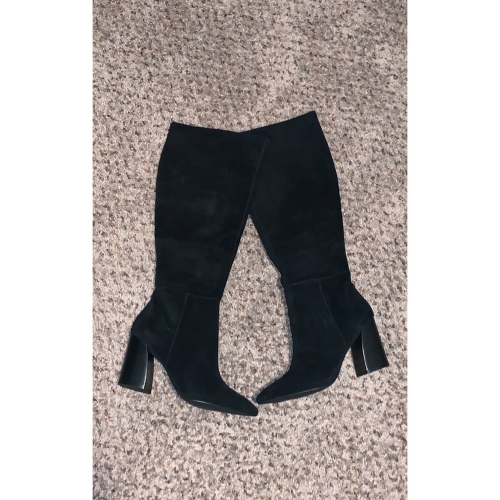 Steve Madden Black Suede Knee High Boots